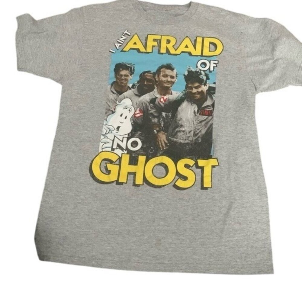 Ghostbusters Graphic T-Shirt Gray Short Sleeve "I Aint Afraid Of No Ghost" L